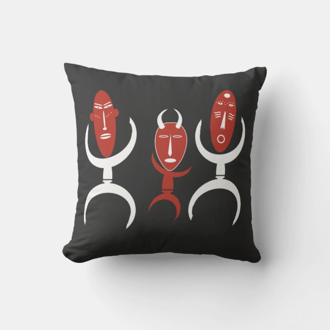 Abstraktes afrikanisches Tanzportrait Kissen (Vorderseite)