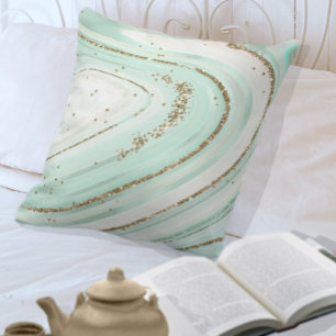 Abstraktes Agate V2 Mint ID827 Kissen