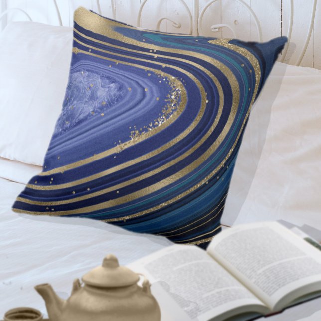 Abstraktes Agate V2 Mitternacht-ID827 Kissen (Von Creator hochgeladen)