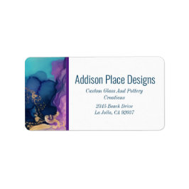 Abstraktes Alcohol Ink Fluid Art Address Label Adressaufkleber
