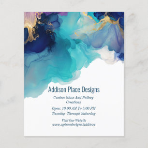 Abstraktes Alkoholgetränk Fluid Art Business Flyer