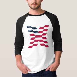 Abstraktes Amerikanisches Flaggen-Letter X T-Shirt