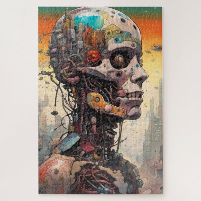 Abstraktes anatomisches Cyborg-Jigsaw-Puzzle Puzzle (Vertikal)
