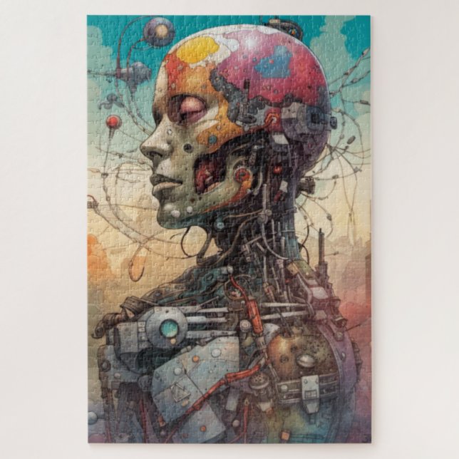 Abstraktes anatomisches Cyborg-Jigsaw-Puzzle Puzzle (Vertikal)