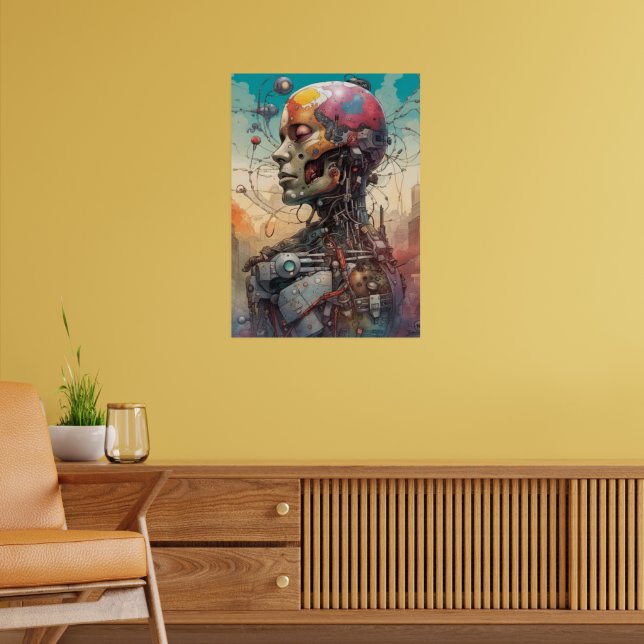 Abstraktes anatomisches Cyborg-Poster Poster (Wohnzimmer 2)