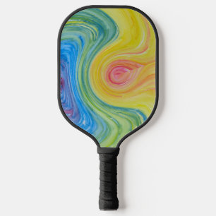 Abstraktes Anmalen des Regenbogens Pickleball Schläger