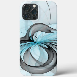 Abstraktes Anthracite Grau Blau Modernes Fraktal K Case-Mate iPhone Hülle