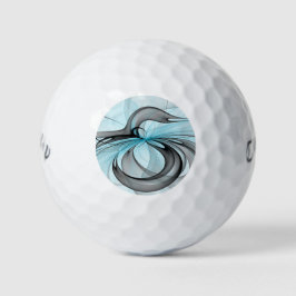 Abstraktes Anthracite Grau Blau Modernes Fraktal K Golfball