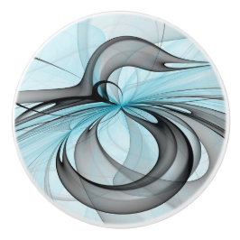 Abstraktes Anthracite Grau Blau Modernes Fraktal K Keramikknauf