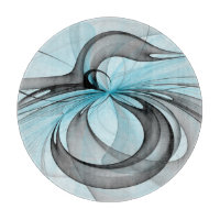 Abstraktes Anthracite Grau Blau Modernes Fraktal K