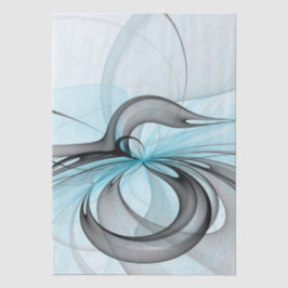 Abstraktes Anthracite Grau Blau Modernes Fraktal K Seidenpapier