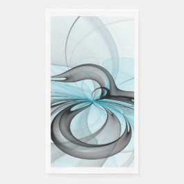 Abstraktes Anthracite Grau Blau Modernes Fraktal K Serviette