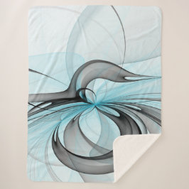 Abstraktes Anthracite Grau Blau Modernes Fraktal K Sherpadecke