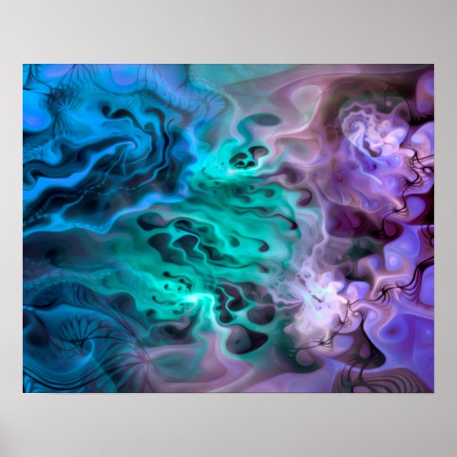 Abstraktes Apophysis-Fraktal I Poster (Vorne)