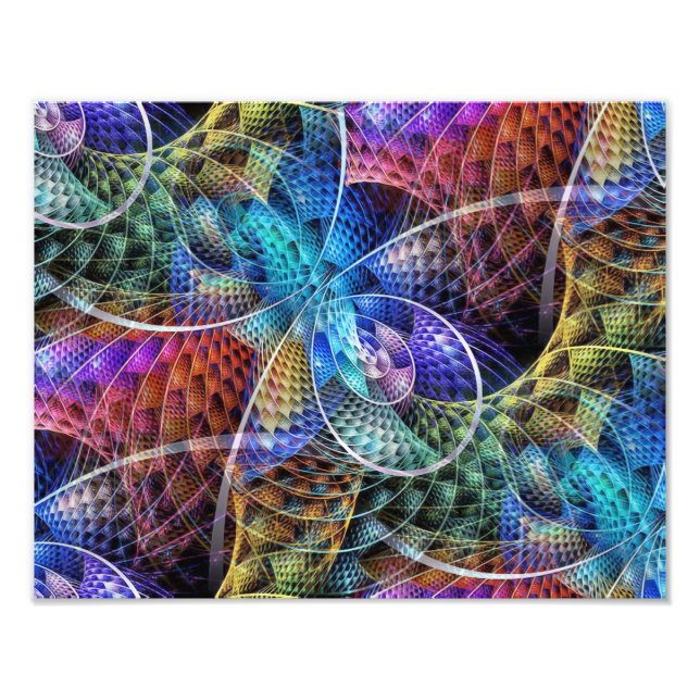 Abstraktes Apophysis-Fraktal X Fotodruck (Vorne)