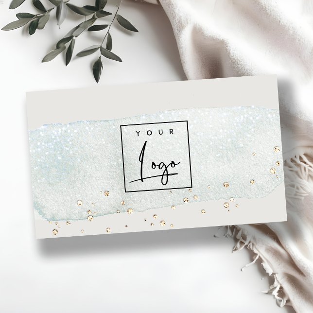 Abstraktes Aqua Blue Brush Stock Wasserfarblogos Visitenkarte (Von Creator hochgeladen)