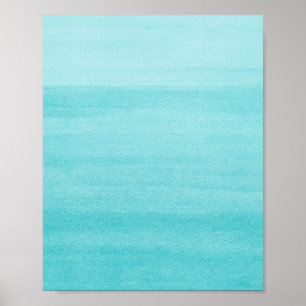 Abstraktes Aqua Blue Ombre Poster