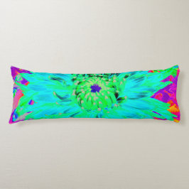 Abstraktes Aqua Decorative Dahlia Blume Seitenschläferkissen