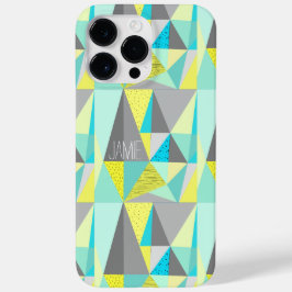 Abstraktes Aqua Gelb Grau Geometrisch Personalisie Case-Mate iPhone Hülle