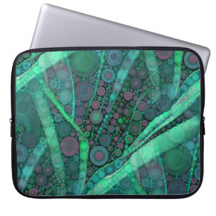 Abstraktes Aqua-Grün-lila Retro Kreis-Mosaik Laptopschutzhülle