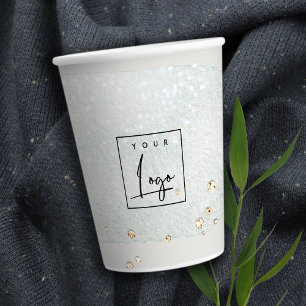 Abstraktes Aqua Silver Brush Stoß Wasserfarbige Lo Pappbecher