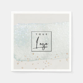 Abstraktes Aqua Silver Brush Stoß Wasserfarbige Lo Serviette