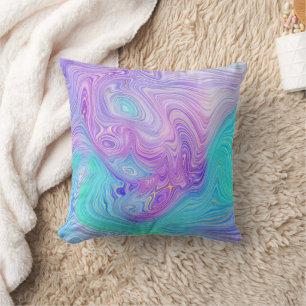 Abstraktes Aqua Violett Kissen