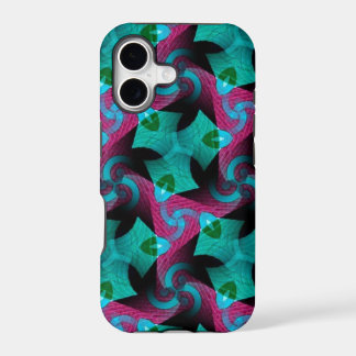 Abstraktes Aquamarin-rosa-Swirl-Muster iPhone 5 Fa