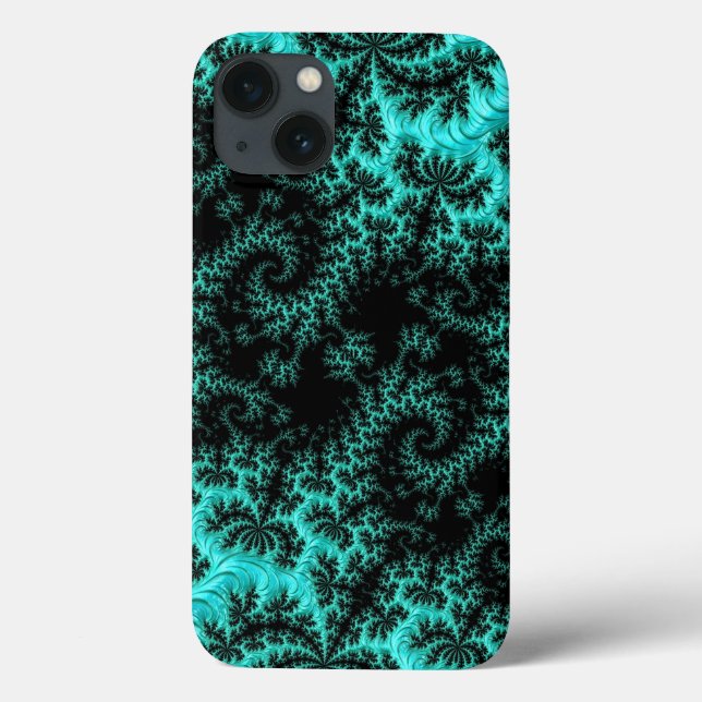 Abstraktes Aquamarines Fraktal Case-Mate iPhone Hülle (Rückseite)
