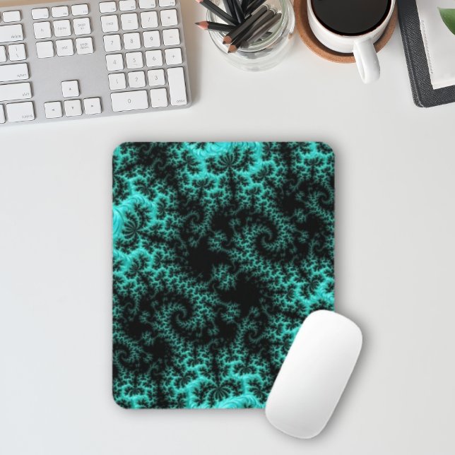 Abstraktes Aquamarines Fraktal Mousepad (Von Creator hochgeladen)