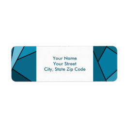 Abstraktes Aquamarines Polygons-Adressetikett