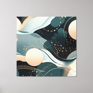 Abstraktes aquamarines und rosa Design Leinwanddruck
