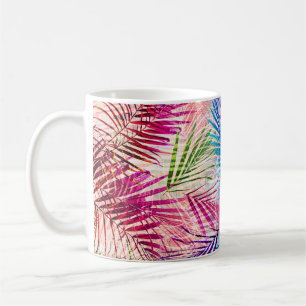 Abstraktes Aquarell-Blätter-Allover-Muster Kaffeetasse