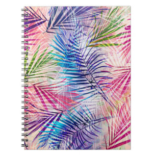 Abstraktes Aquarell-Blätter-Allover-Muster Notizblock