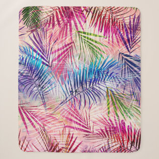Abstraktes Aquarell-Blätter-Allover-Muster Sherpadecke