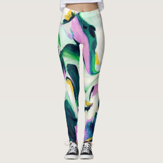 Abstraktes Aquarell, farbenfrohes nahtloses Muster Leggings
