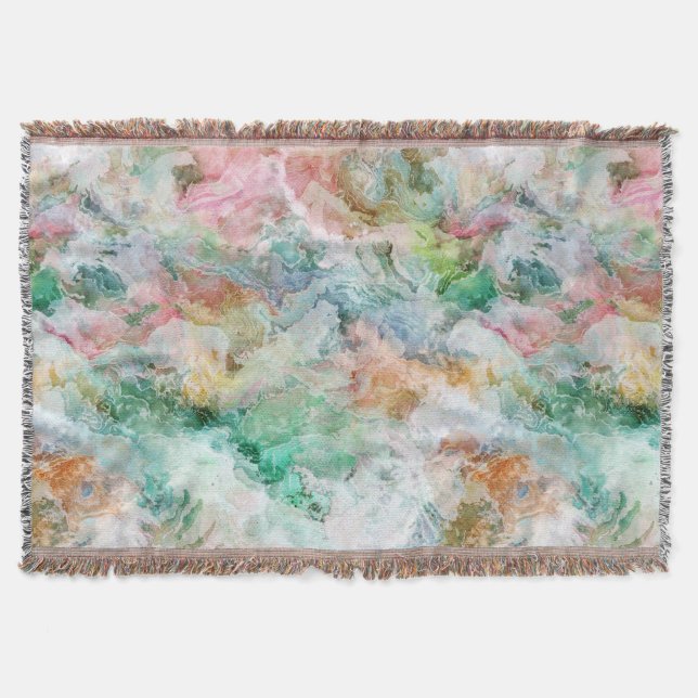 Abstraktes Aquarell-Grunge-Muster Ozean Decke (Vorderseite)