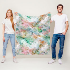 Abstraktes Aquarell-Grunge-Muster Ozean Fleecedecke
