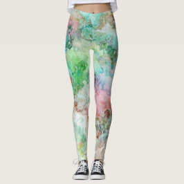 Abstraktes Aquarell-Grunge-Muster Ozean Leggings
