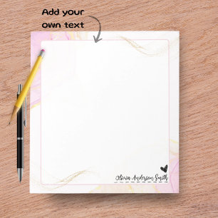 Abstraktes Aquarell-Herz-Name-Notizbuch, Süßes Ges Notizblock
