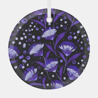Abstraktes Aquarell-Nelken-Blumenmuster Ornament Aus Glas