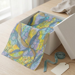 Abstraktes Aquarell-Pastell-Zen-Doodle-Kunstmuster Seidenpapier