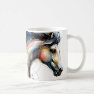 Abstraktes Aquarell-Rennpferd Kaffeetasse