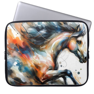 Abstraktes Aquarell-Rennpferd Laptopschutzhülle