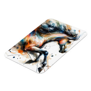 Abstraktes Aquarell-Rennpferd Magnet