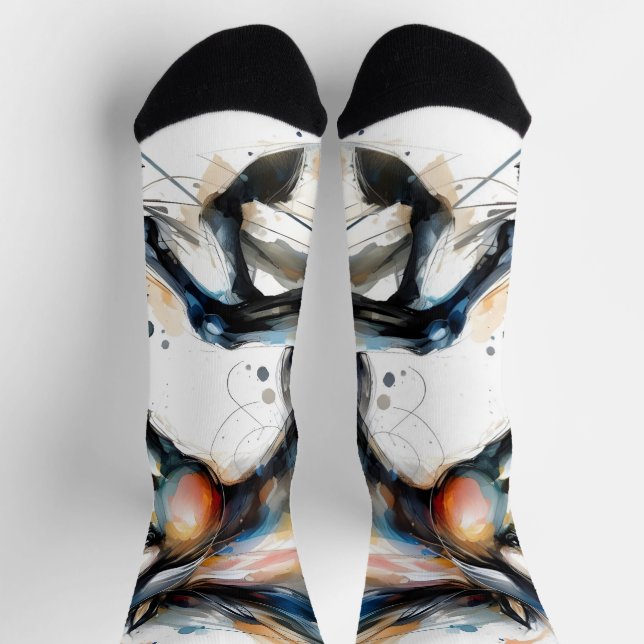 Abstraktes Aquarell-Rennpferd Socken (Oben)