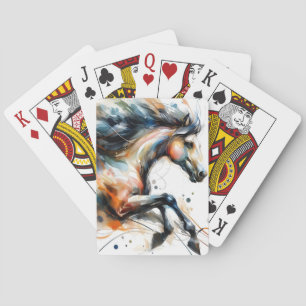 Abstraktes Aquarell-Rennpferd Spielkarten
