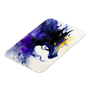 Abstraktes Aquarell Schwarzpferd-Porträt Magnet