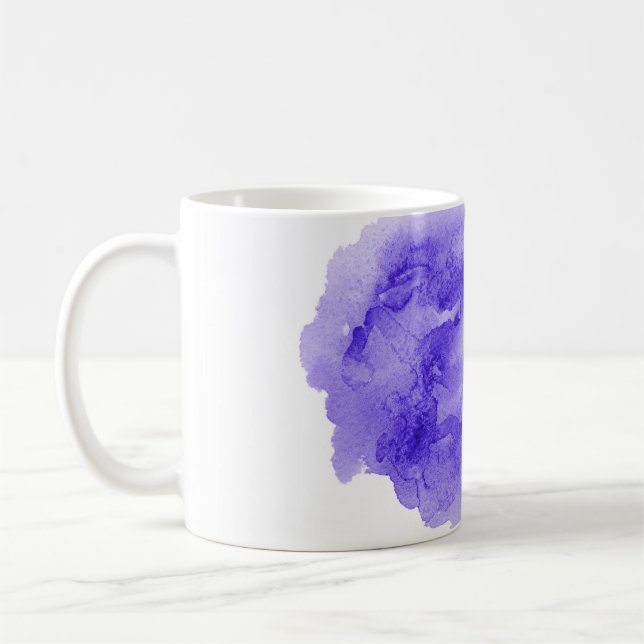 Abstraktes Aquarellbild mit flüssigem Hintergrund Kaffeetasse (Links)