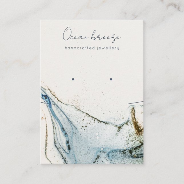 Abstraktes Aquarellblau Goldmedaille Visitenkarte (Vorderseite)